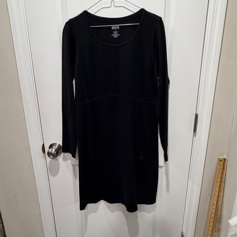 Duluth Trading Co Women Dress Long Sleeve Black Pocket Size M